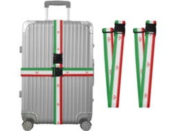 Conjunto De 2 Cintas Para Bagagem Com A Bandeira Do Irã Verde E Vermelha Portáteis Ajustáveis Unissex Ideais Viagens