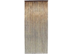 Cortina De Porta Em Mogno Com Varas De Bambu Envernizadas - 90x200 Cm