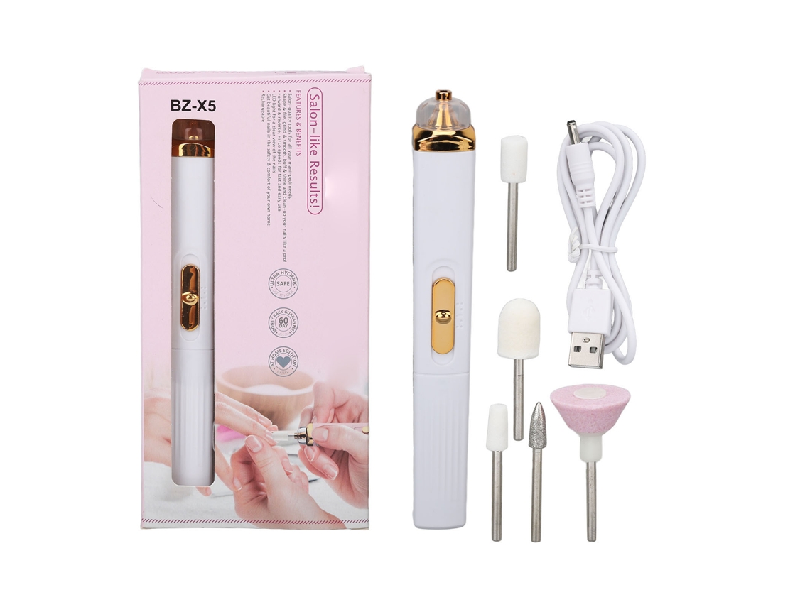 Máquina De Broca Para Unhas Sem Fio 2 Velocidades Recarregável Usb Portátil Ferramenta De Cuidado Para Mão E Pé Polir E Aparar Unhas