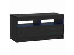 Vidaxl Gabinete De Tv Led Preto Derivados De Madeira