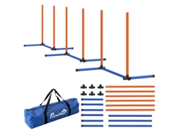 Kit Agilidade Cães 3 Peças Slalom com Bolsa Laranja