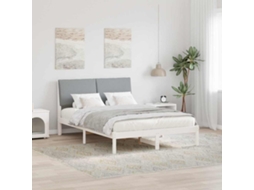 Vidaxl Estrutura Da Cama Branco E Cinza Claro 150 X 200 Cm