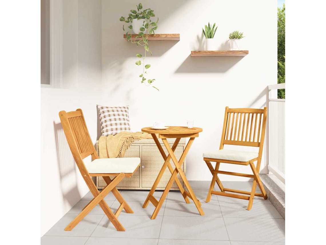Vidaxl Conjunto Bistro De Jardim 3 Unid. Castanho