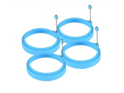 2026 anéis de Silicone para Ovos, Moldes para Ovos Fritos e Panquecas, 4 Peças Cor Azul