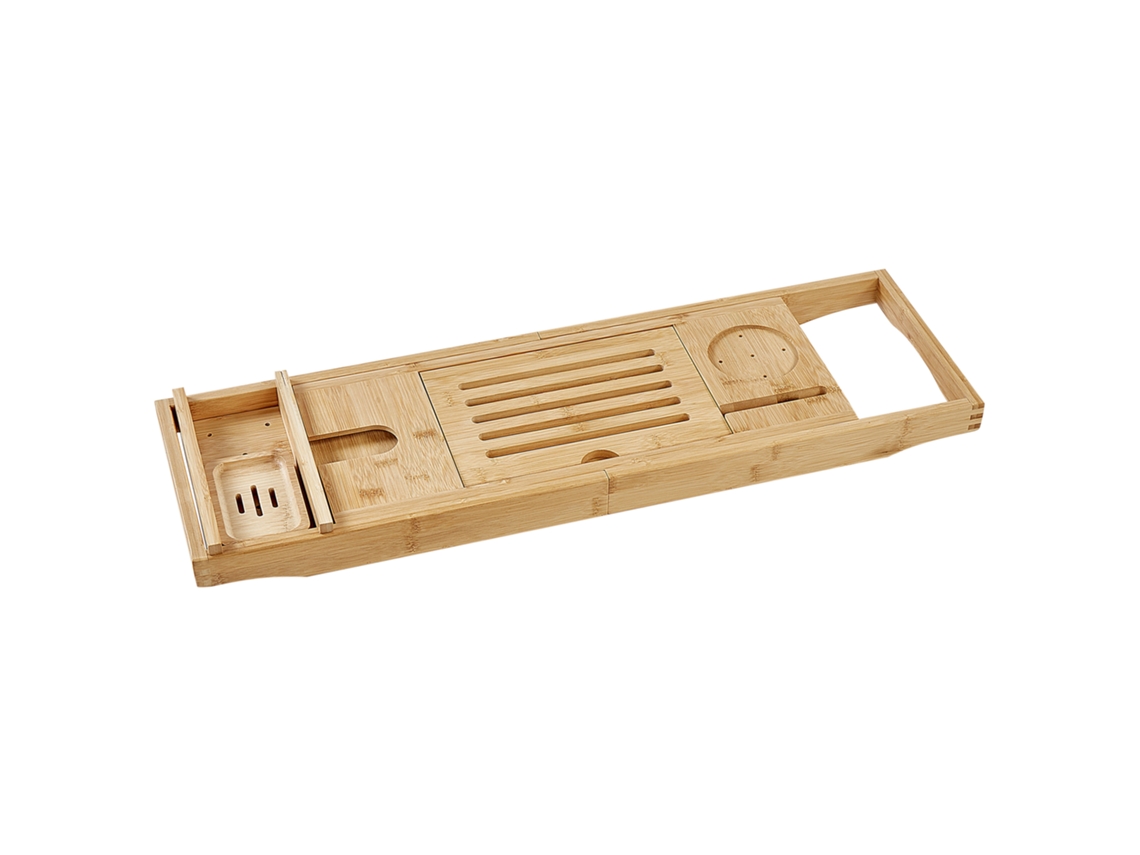 Prateleira De Casa De Banho Beliani Lowes De Bambu Castanho Claro 110x23x5