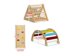 Conjunto de triângulos de escalada 7 em 1 para uso interno e externo Cor Mista