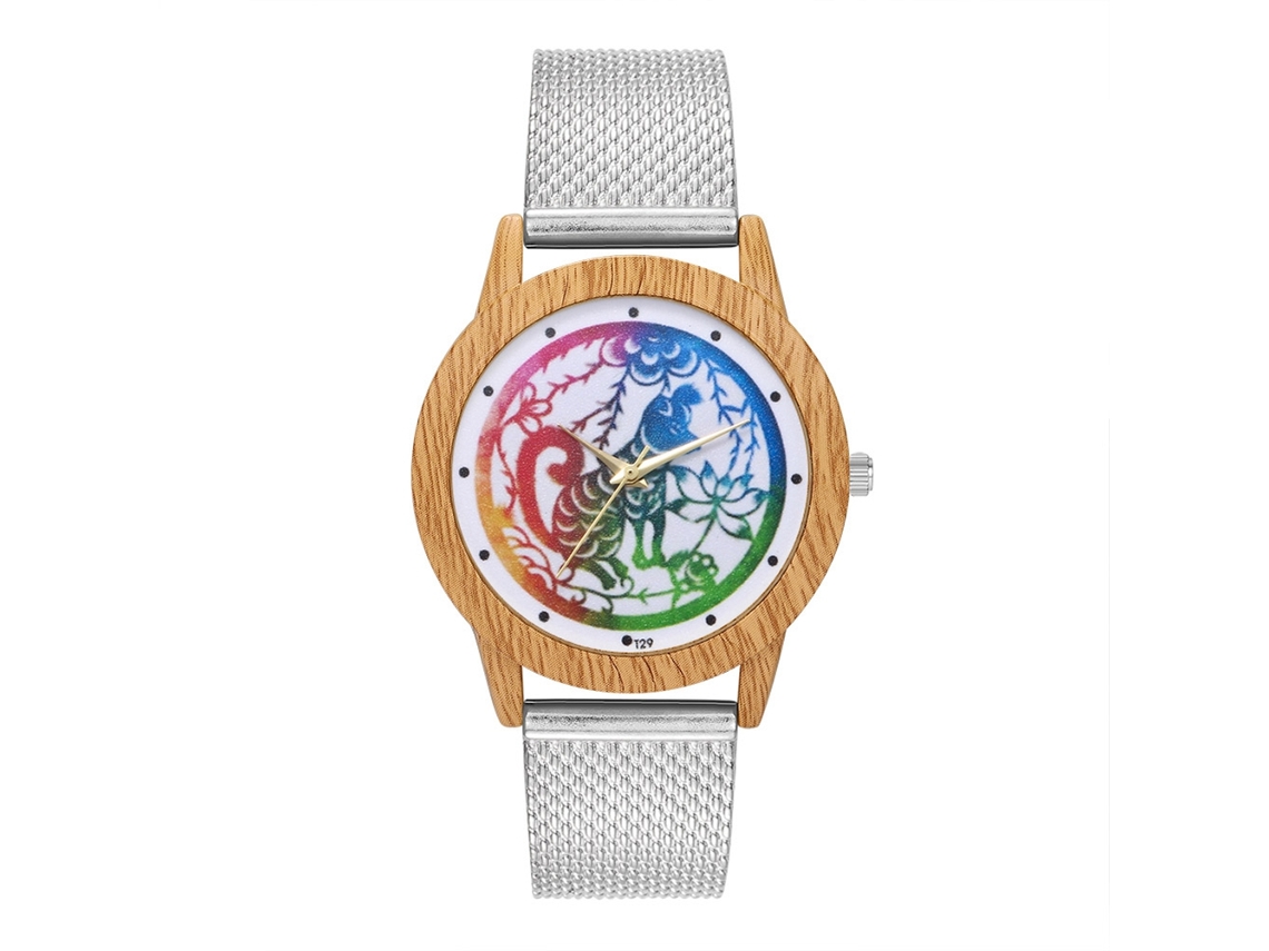 Reloj De Cuarzo Con Correa De Silicona Unisex, Dial Redondo, Color Plata
