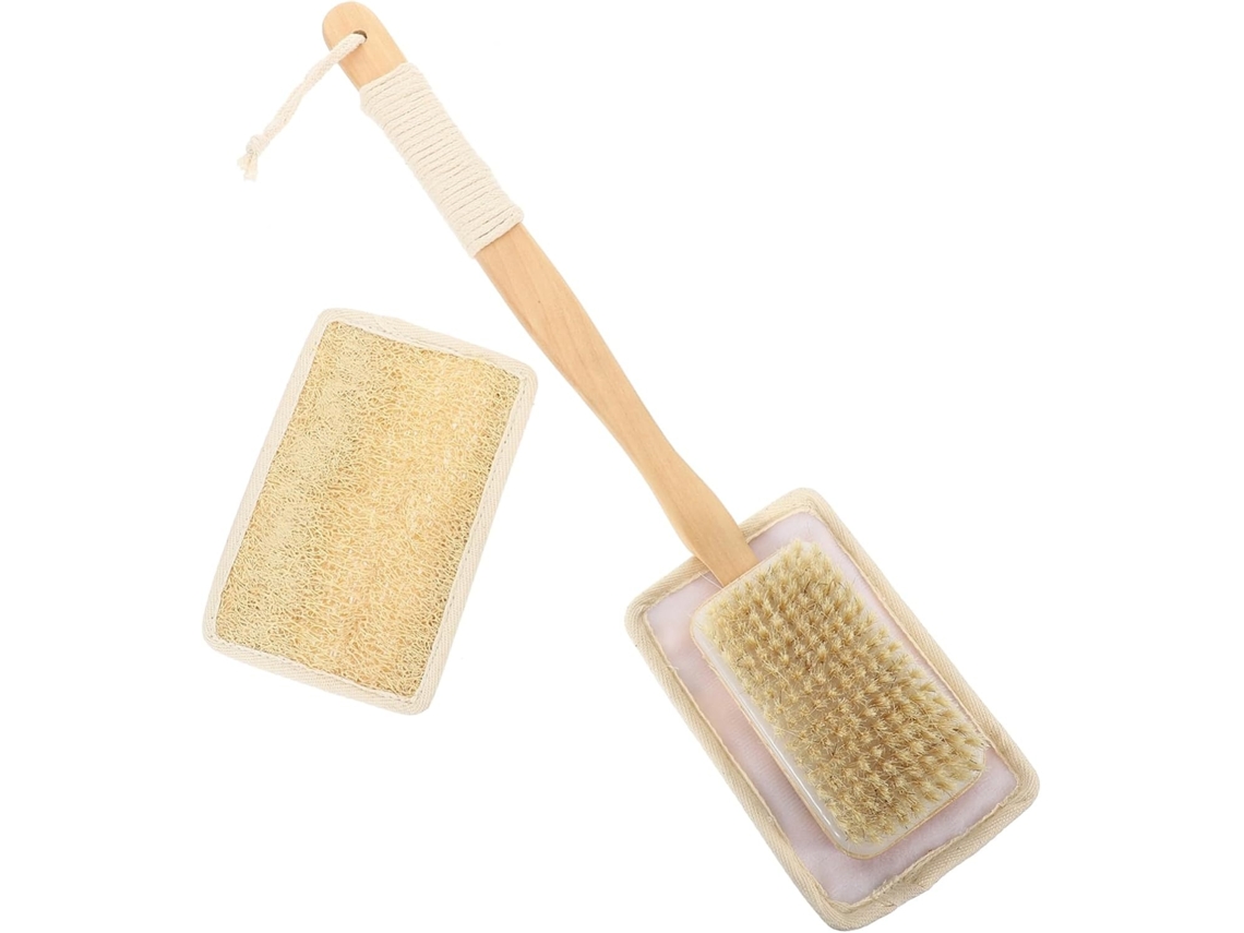 Lurelia Bucha Vegetal De Banho Para Corpo E Rosto, Bucha Natural, Cabo Longo E Massagem Suave, Uso Diário