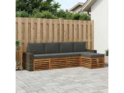 Vidaxl Conjunto De Sofás Para Exterior 5 Pcs Natural E Antracite