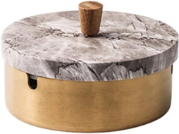 Cendrier Cupê-vent Em Aço Inoxidável Marbré Com Cobertura