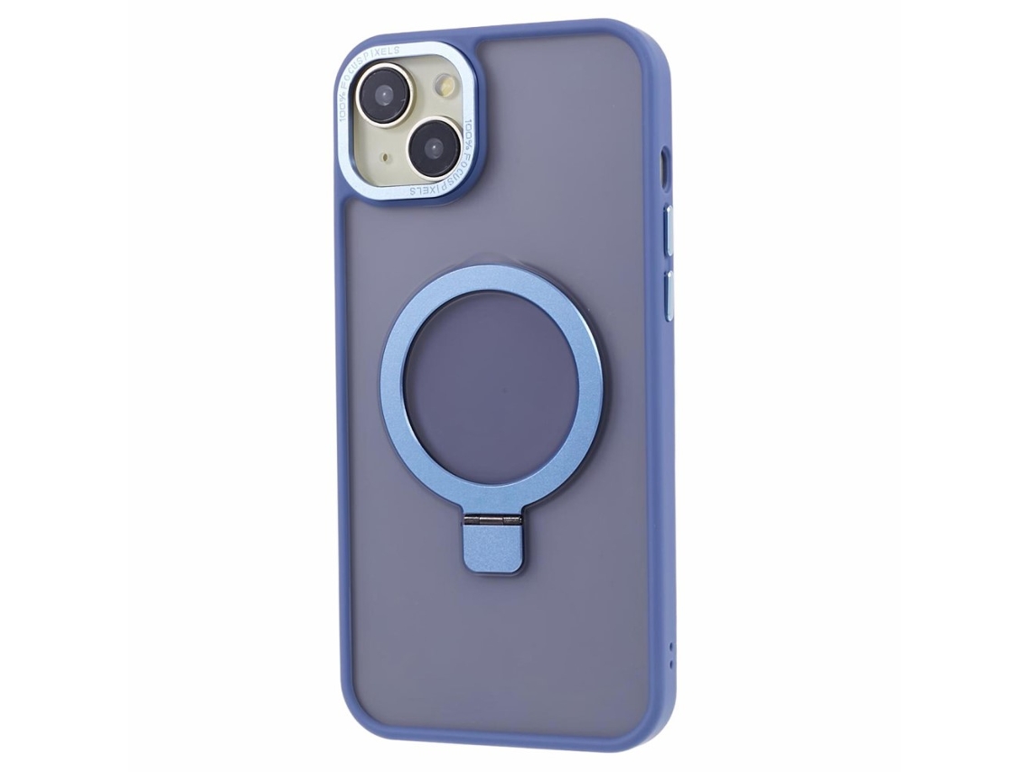 Suporte Casa Magsafe Para Iphone 15 Plus Pele Sintética Azul