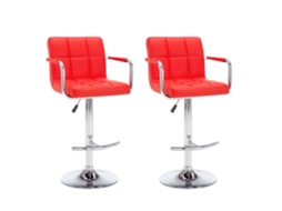 Bancos de Bar 2 Pcs Couro Artificial Vermelho MAISON EXCLUSIVE