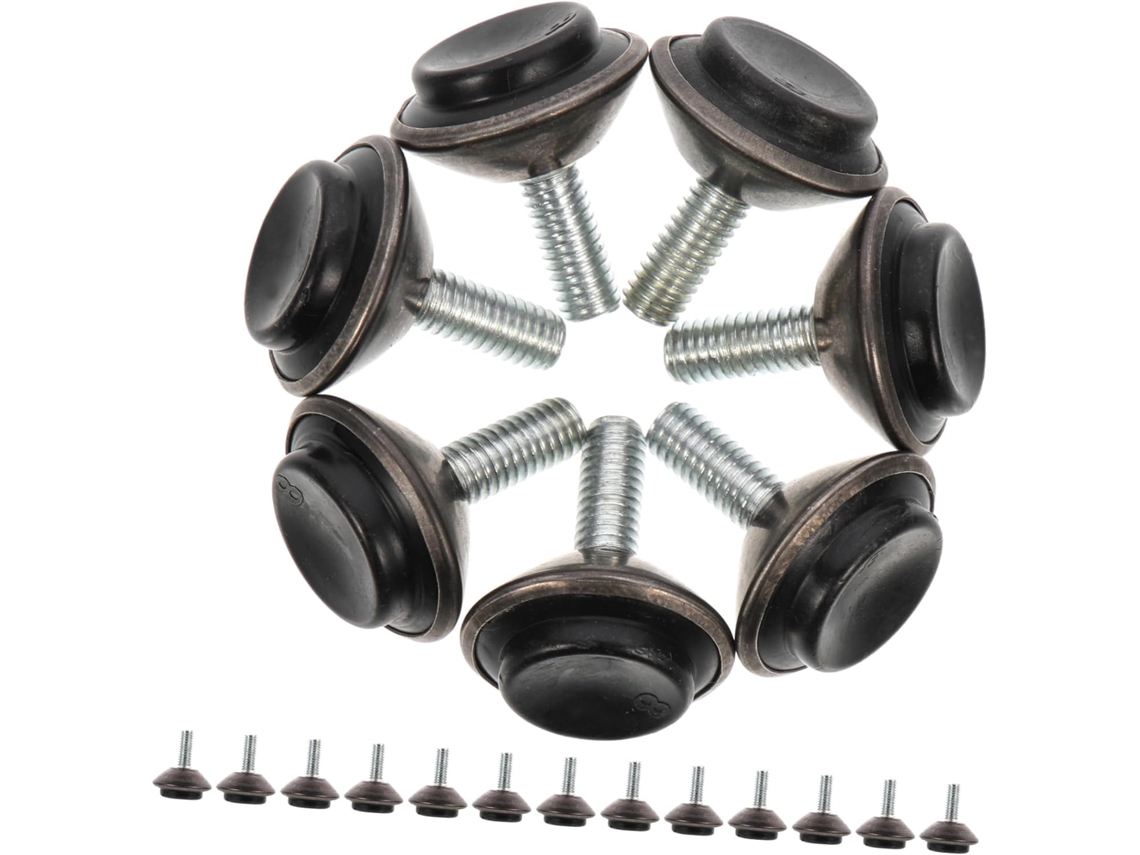 Conjunto De 20 Niveladores Móveis Ajustáveis, Pés Giratórios Para Mesas E Armários, Preto E Dourado, 14mm De Altura