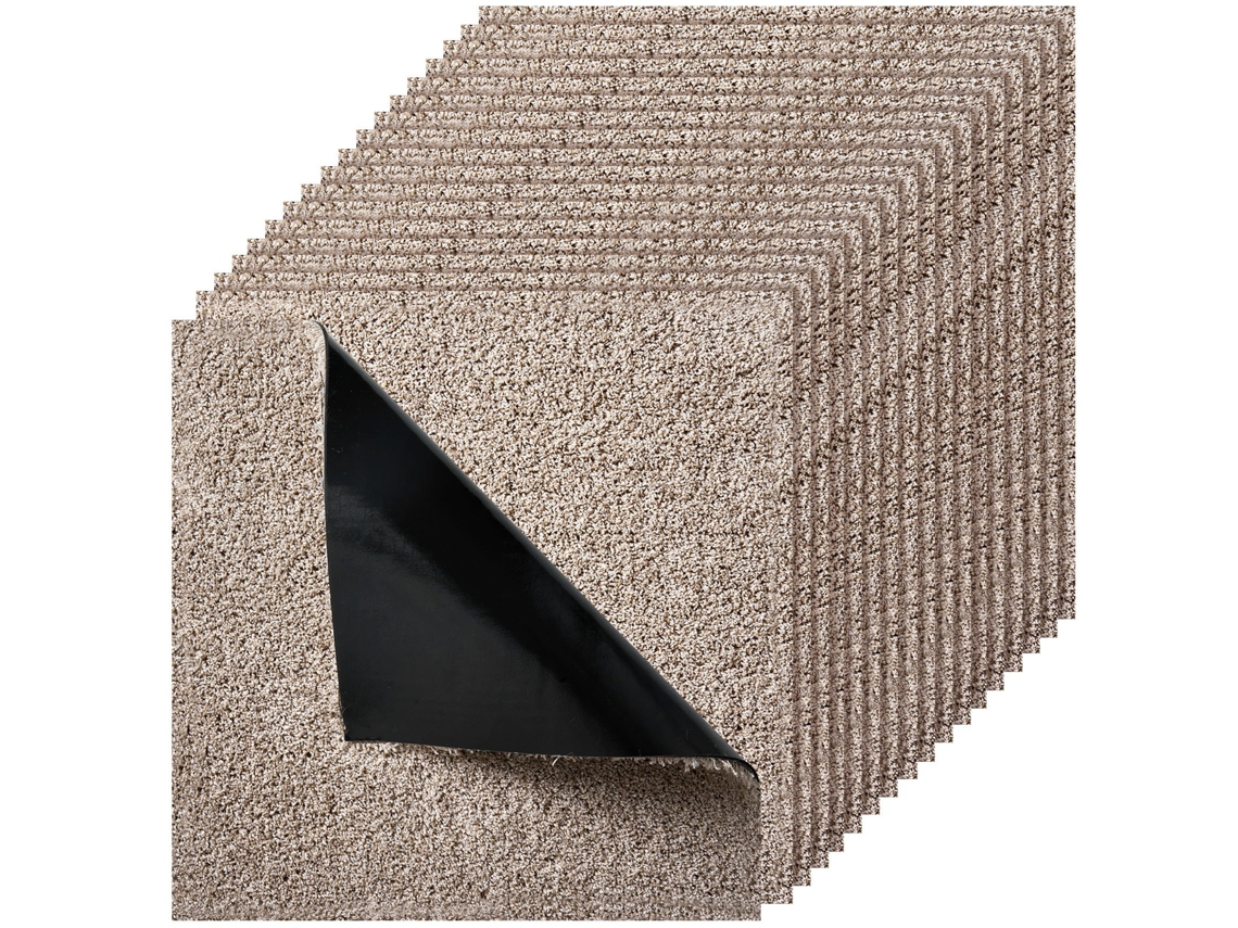 Ladrilhos De Carpete Vevor De 457.2 X 457.2 Mm, Pacote De 10, Autoadesivos, Cor Castanho Claro