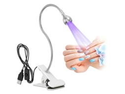 Lâmpada UV para unhas de gel, 3 W, giratória, USB, LED com clipe de segurança, LY EBIKE