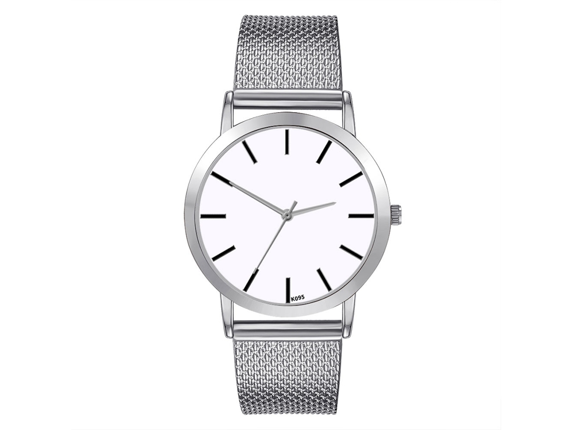 Reloj De Cuarzo Unisex Con Correa De Silicona Color Plata Dial Solidario Moda Casual