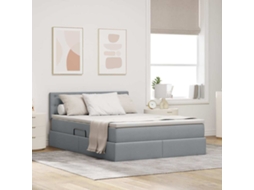 Vidaxl Cama com Arrumação e Colchão Cinzento claro 140 X 200 Cm