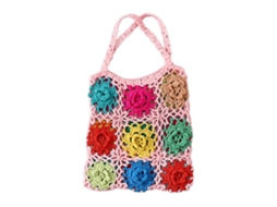 Bolsas De Ombro Femininas De Crochê, Bolsa De Malha Colorida Para Primavera, Verão, Outono, Rosa