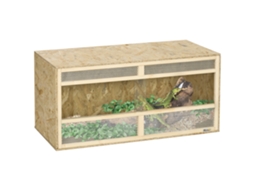 Terrário Madeira Osb 100x47x47cm com Porta Deslizante Vidro, Natural
