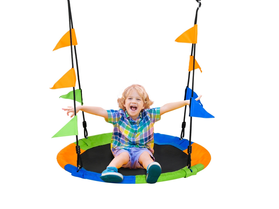 Balanço Cesto Redondo Bird's Nest Ø100cm 2 Anéis Incluídos Capacidade 80kg Metal Pp Oxford S/MARCA