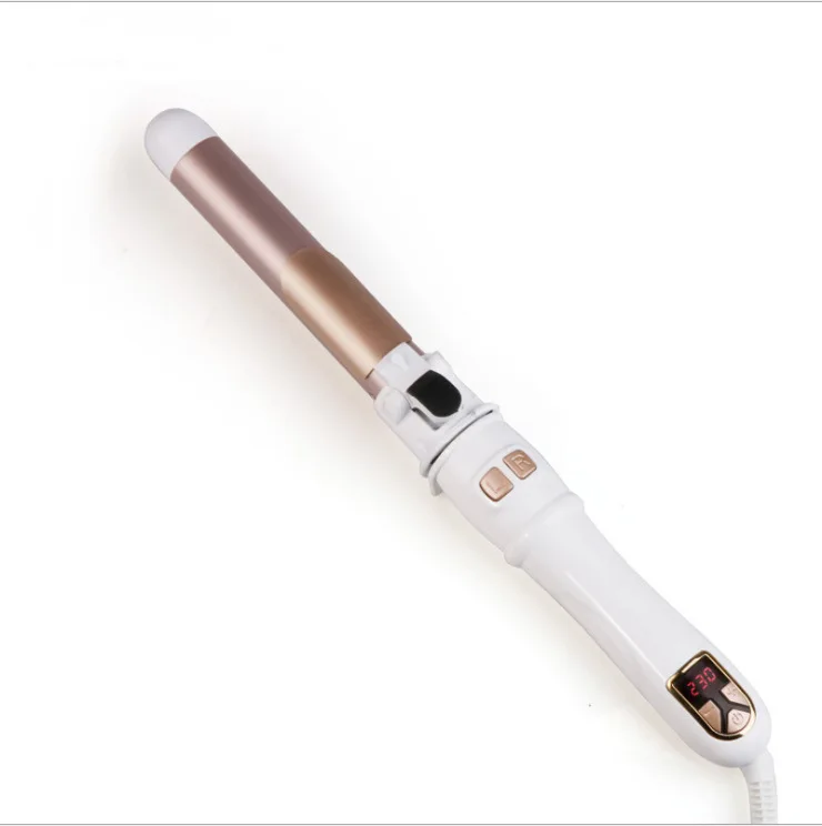 (branco) Modelador De Cabelo Automático Lcd Com Rotação, Chapinha Profissional Aquecida E Com Rotação A Ar
