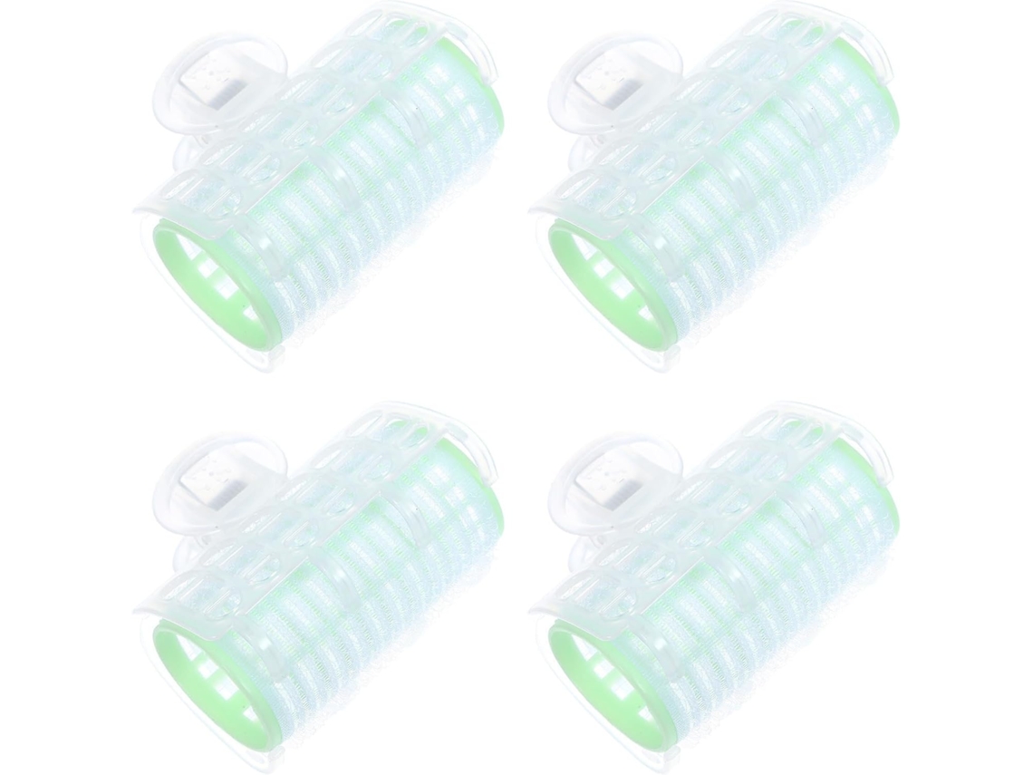 Conjunto de 4 rolos de cabelo de plástico leves para fazer cachos em casa.