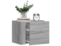 Vidaxl Mesas De Cabeceira De Parede 2 Pcs 45x30x35 Cm Cinzento Sonoma