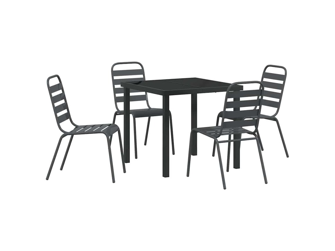 Maison Exclusive - Conjunto De Jantar Para Jardim 5 Pcs Antracite