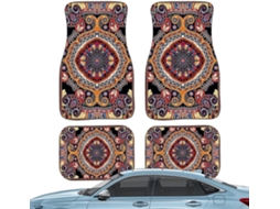 Conjunto De 4 Tapetes Automotivos Boêmios, Muito Duráveis E Antiderrapantes.
