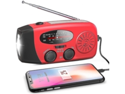 Rádio Emergency Solar Hand Crank Weather With Led Flashlight Phone Power Bank Charger