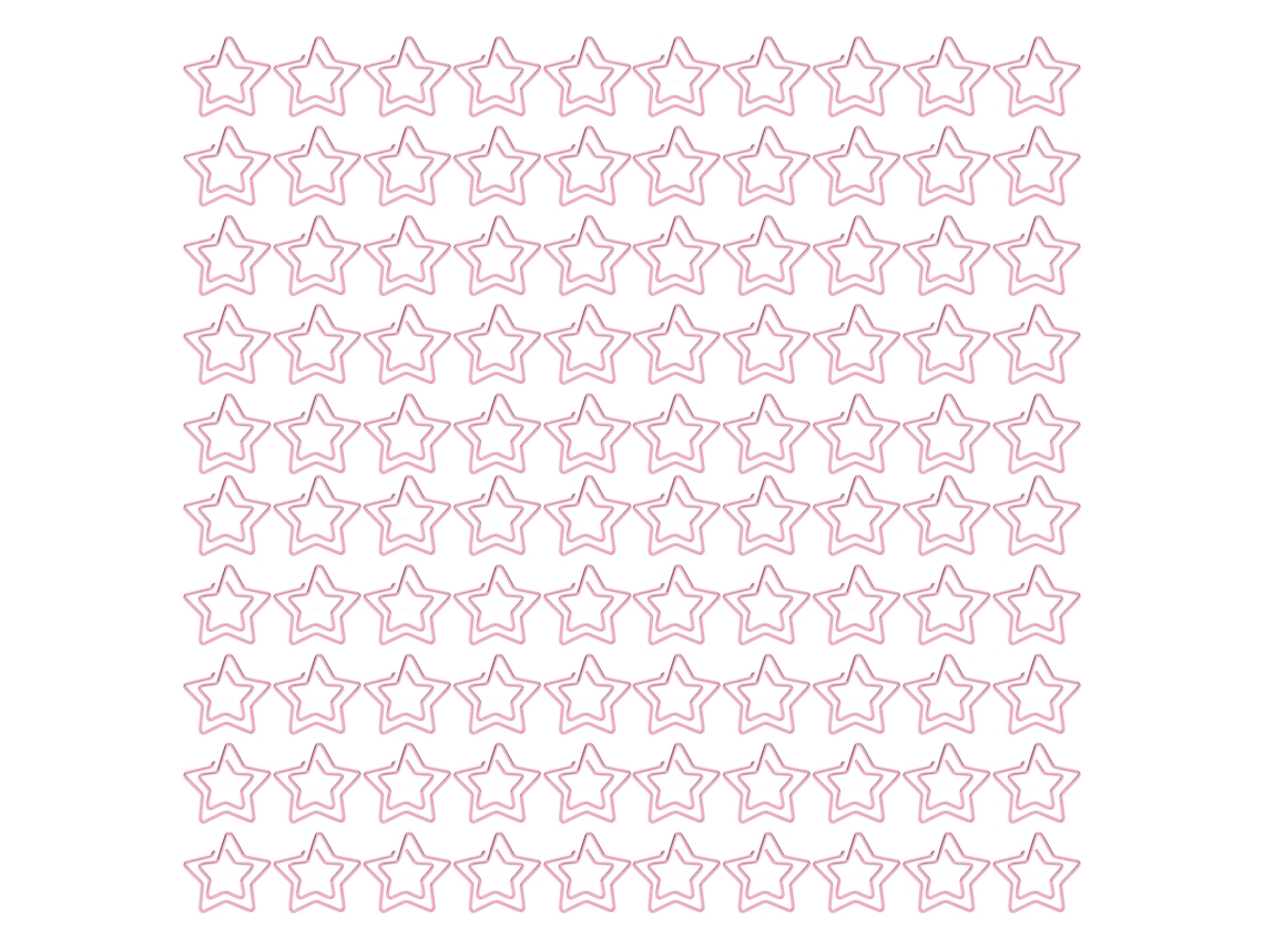 100 Clips de Papel em Forma de Estrela Prateados rosados Resistentes À Oxidação Metálicos para Escritório e Escola