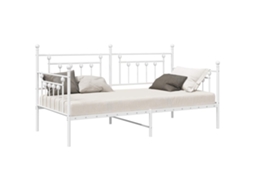 Estrutura de Cama de Dia Branco 100 X 190 Cm Aço MAISON EXCLUSIVE