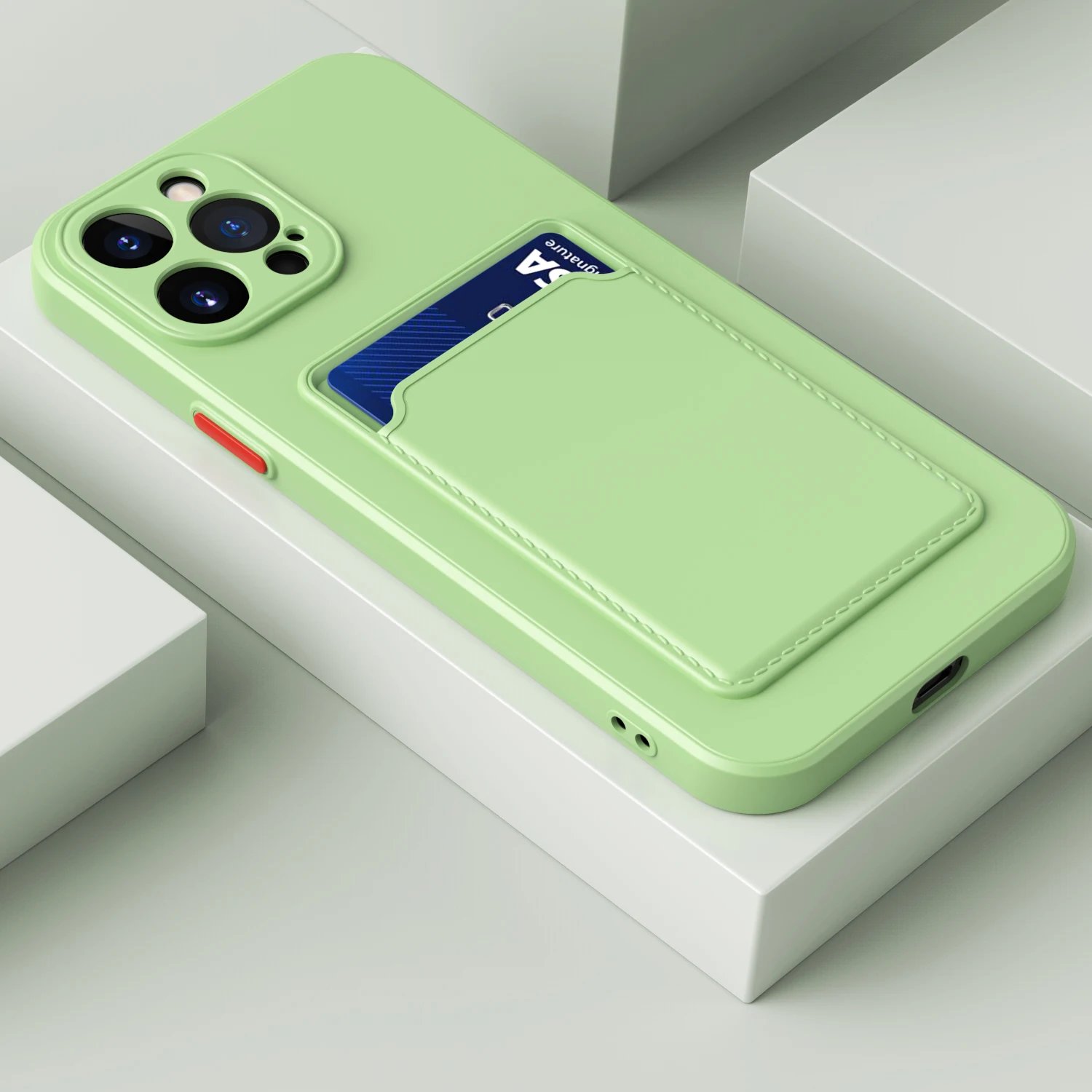 (verde Iphone 11 De 6,1 Polegadas) Capa Elegante Estilo Carteira Para Celular Com Compartimento Para Cartão, Feita De Material Tpu Macio.