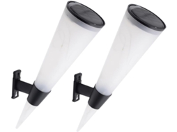 Conjunto De 2 Luminárias Solares De Parede Para Exterior, Iluminação Impermeável Para Jardim, Decoração Solar De Parede