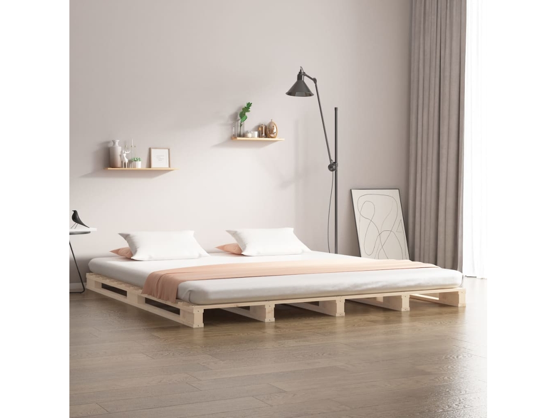 Vidaxl Cama De Paletes 200x200 Cm Pinho Maciço