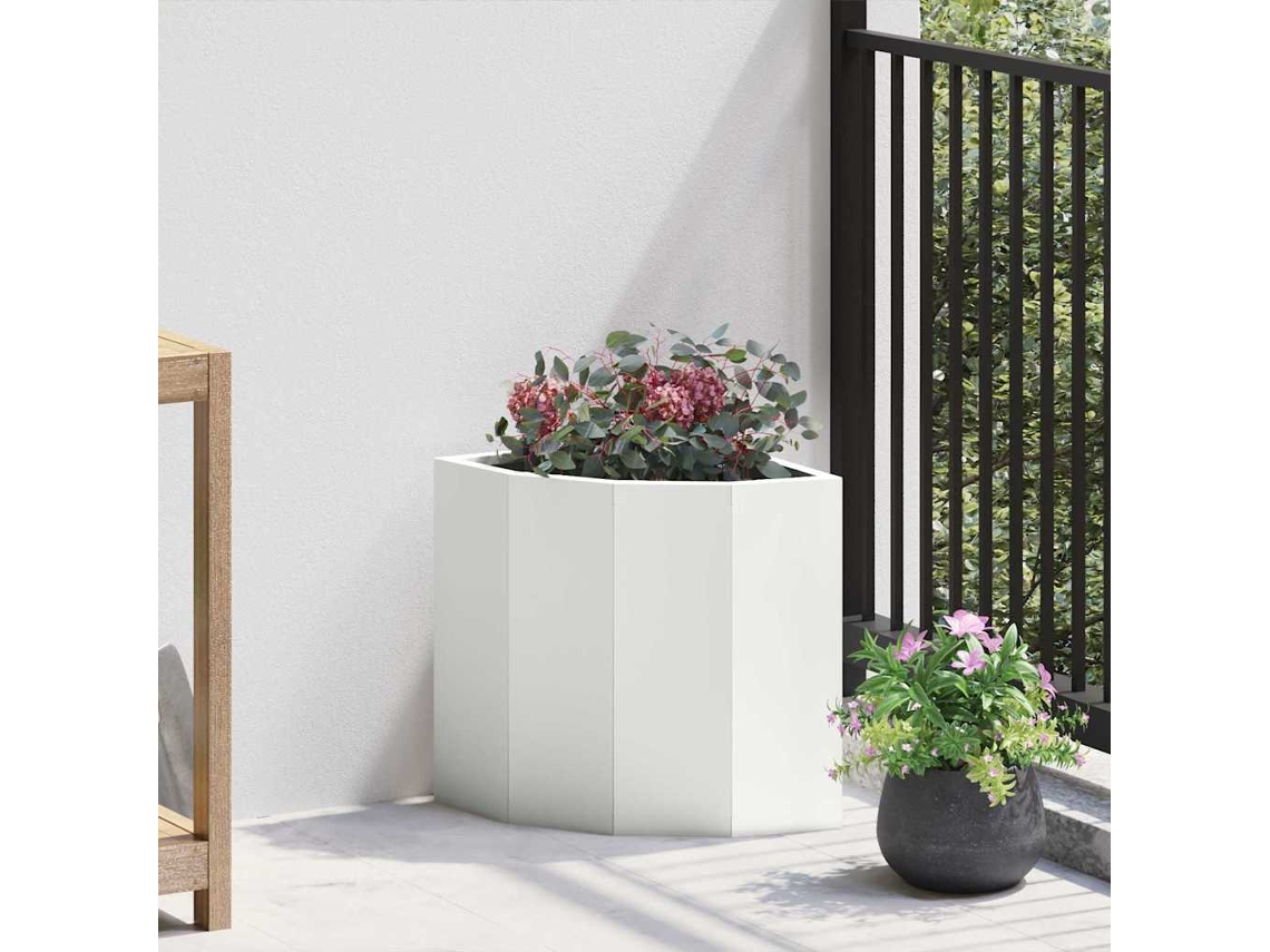 Vidaxl Vaso De Canto Branco 30 X 30 X 35 Cm Aço