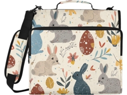Fofo Coelhinho Da Páscoa Organizador Ovo 3, 8cm, 3 Argolas Com Zíper, Organizador Alça, Inclui Bolsa Com Zíper