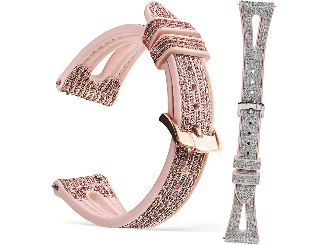 Conjunto De 2 Pulseiras Relógio Femininas Com Glitter Em Formato Gota