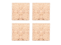 Peças Aplicativo Floral Quadrado Móveis Sem Pintar