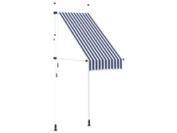 Retractable Awning, Retractable Awnings Vidaxl Azul Tecido (n/a)