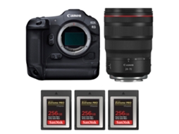 Eos R3 + Rf 24 70mm F/2.8 L Is Usm + 3 Sandisk 256gb Extreme Pro Cfexpress Type B + Ebook “20 Dicas para Fotos Que Impressionam” CANON
