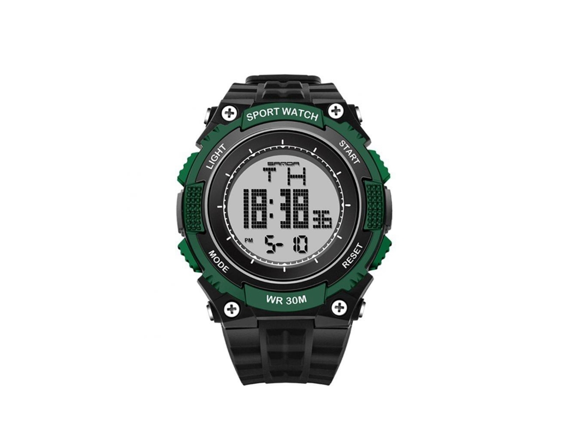 Reloj Electrónico Deportivo Pareja Impermeable Senda Pulsera Negro Verde
