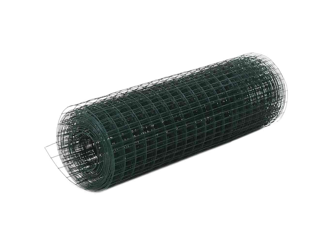Vidaxl Cerca Arame Galinheiro 10x0,5 M Aço C/ Revestimento Pvc Verde