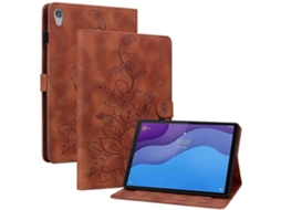 Capa Para Tablet Lenovo Tab M10 Hd Gen 2 Com Estampa De Lírio, Em Couro Sintético Resistente A Arranhões.