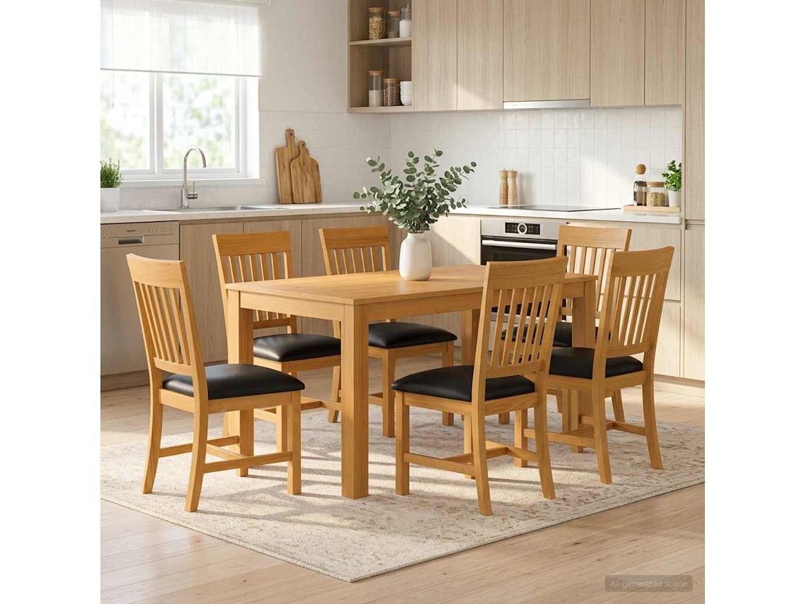 Vidaxl Conjunto De Sala De Jantar 7 Unid. Preto
