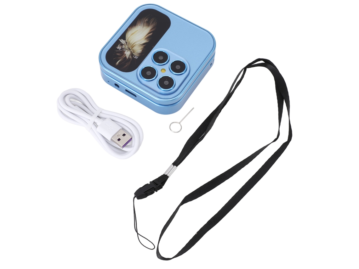 Mali celular Flip Pequeno para Idosos com Radio Fm Lanterna Câmera Hd Dual Nano Sim Azul