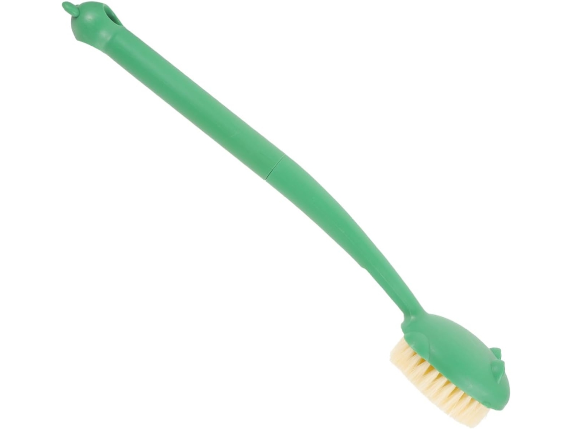 Escova De Banho Com Cabo Em Formato Sapo, Cerdas Macias Para Uma Esfoliação Diária Agradável, Ideal Para Limpar Áreas De