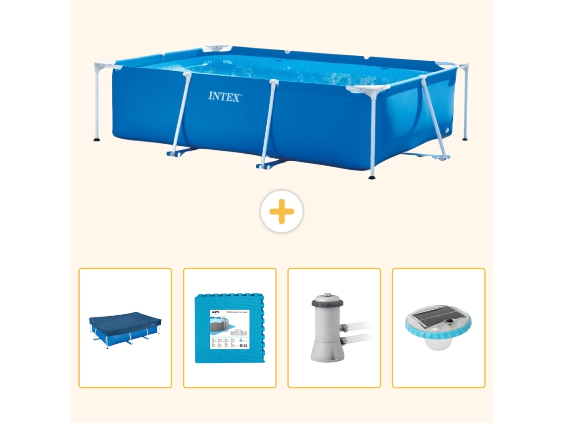 Intex Piscina Com Estrutura Retangular - 300x200x75 Cm - 5-peças S174