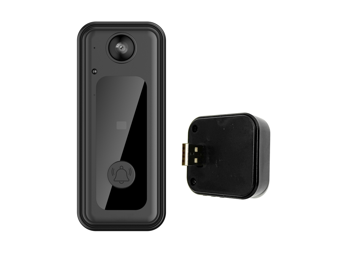 Conjunto de Campainha de Porta Wi-Fi com Intercomunicação Remota e Ângulo de 125°