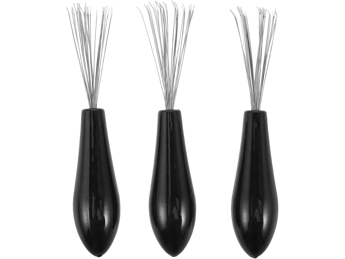 Conjunto De 3 Mini Escovas Cabelo Pretas Para Manutenção